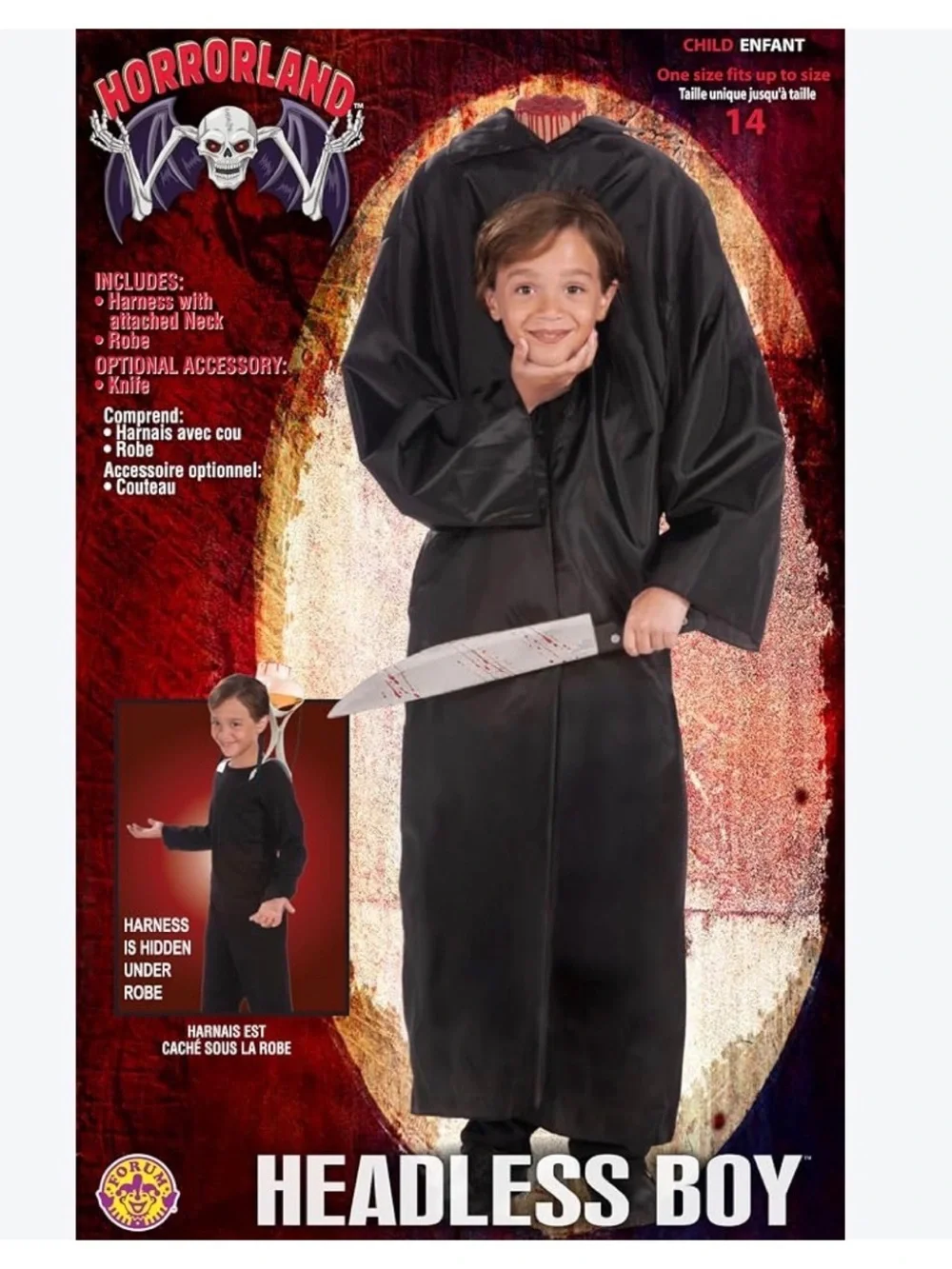 Headless Body Costume Kids Halloween Horrorland Size 14